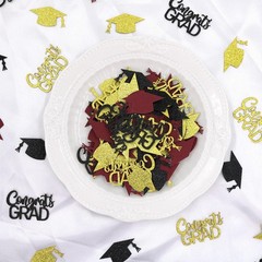 200 PCS Maroon Gold Graduation Confetti Class Of 2026 Glitter Table Scatter