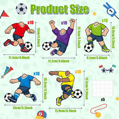 Soccer Player DIY Cutouts – 50Pcs Soccer Players DIY Photo Craft for Kids Sport
