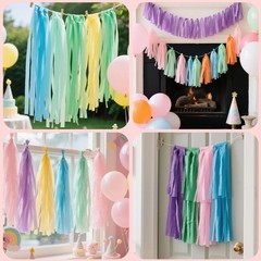Pink Rose Gold Crepe Paper Streamers Party Wedding Birthday Decoration 6 PCS