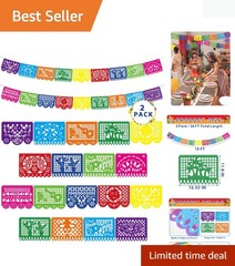 36 FT Cinco De Mayo Decorations, 2 Pack Mexican Party Banner, Plastic Fiesta …
