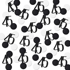 Black Glitter 45 Confetti 45th Birthday Number Confetti 200pcs Anniversary Pa…
