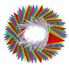 50m Bunting 100 Flags Multi Colour Banner Bunting Party Event Home Garden Decor