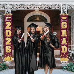 2026 Graduation Party Decorations – Maroon Gold Class of 2026 Congrats Grad P…