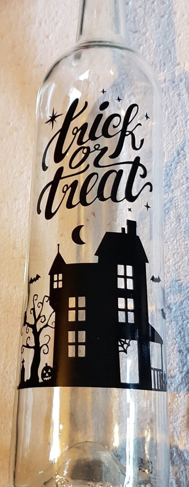 Home Decoration Light Up Bottle Halloween Decal White Wire Lights Trick Or Treat