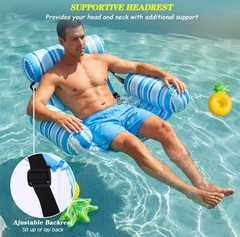 2 Pack Inflatable Pool Float Chairs Adults Portable Heavy Duty Swimming Pool …
