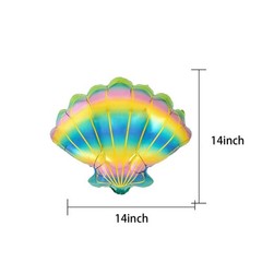 10Pcs Sea Shell Balloons Multicolor Sea Shell Conch Foil Mylar Balloons for B…