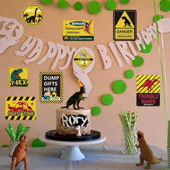13 Pcs Dinosaur Birthday Party Supplies, Dinosaur Party Decorations for Boys Kid