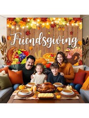 NEW Friendsgiving Party Dration, Friendsgiving Backdrop Banner 5×3 Ft Large Size
