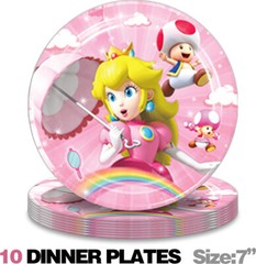 Princess Peach Toadstool Party Supplies Birthday Set Plates Balloons Banner