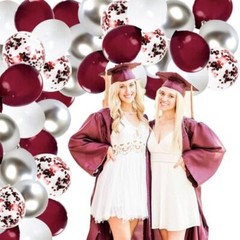 Graduation Party Decorations Maroon Silver 2024/Burgundy Graduation Decoratio…