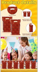 SilTriangle 36 Pcs Brick Wall Gift Bags for Video Game Birthday Party Decoration