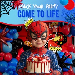 ALL-IN-1 Spider Balloon Arch Kit with BONUS Starburst for Spidy Birthday Deco…