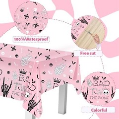 Bad Two The Bone Tablecloth 108×54 Inch – Rock and Roll 2nd Birthday