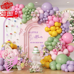 131-Piece Wildflower Balloon Arch Kit for Baby Shower Party Decorations