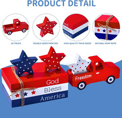 7 Pcs Patriotic Table Decorations, 4Th of July Independence Day Decor, God Bless