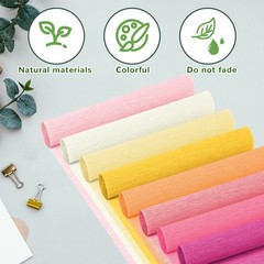 Crepe Paper Streamers 8 Rolls, 10 x 98Inch 8 Pink Colors Crepe Paper Sheets f…