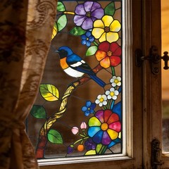 Decorative Flower Bird Window Sticker for Glass Balcony For Outdoor 40x60cm