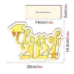 Graduation Decorations Class of 2024 Gold Centerpiece Desktop Ornament