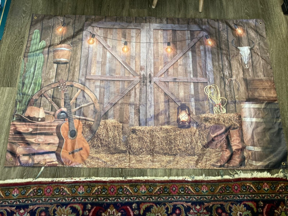 Western Cowboy Backdrop Cowboy Party Decor Large Tapestry Banner 43″x 69″