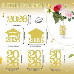 2026 glitter gold graduation party decorations
