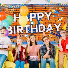 71 X43» Dart Battle Party Backdrop Supplies Happy Birthday Background for Boys