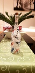 Hand Decorated Light Up Bottle Lamp with Dragonfly Design One of a Kind Unique G