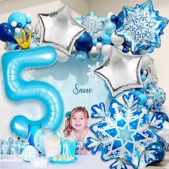 Frozen 4th Birthday Party Decorations Balloon, 40″ Elsa 4 Balloon with Crown …