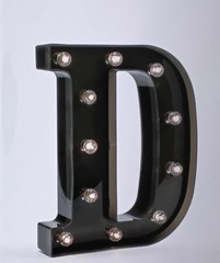 OYCBUZO Light Up Marquee Letter D, Black Plastic Vintage Wall/Table Decor