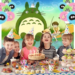 Totoro Party Decorations Set Balloons Cake Toppers Backdrop Banner Theme Party