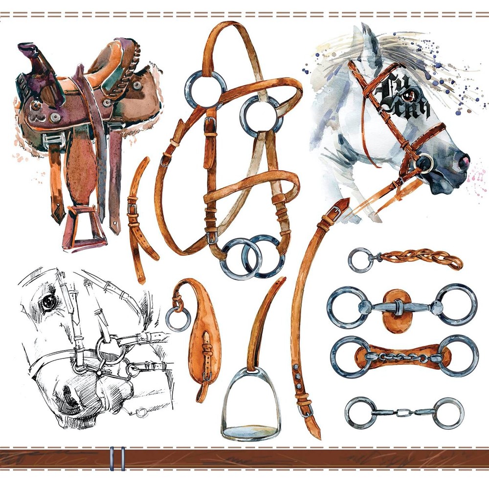 Horse Napkins EQUESTRIAN SET 20 Cocktail Napkins Decoupage Animals Paper Napkins