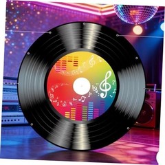 71×71 Inch Large 1950’s Vinyl Records Backdrop 1950s Music Theme Party