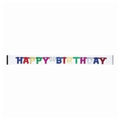 321 Party! Metallic Happy Birthday 4′ Banner
