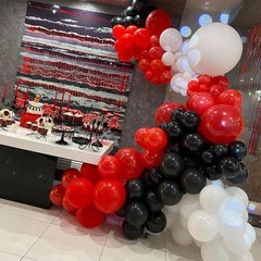 Red Black White Balloons 132pc Party Garland Arch Kit Decorations