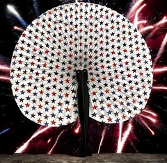 Patriotic Paper Folding Accordion Mini Hand Fans July 4th 3 in pack New