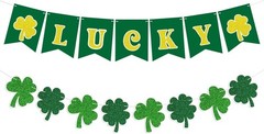 St Patricks Day Banner Garlands St Patricks Day Decorations Lucky Banner Garl…