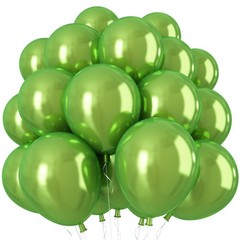 Chrome Green Balloons, 50 PCS 10 Inch Double-Layered Metallic Light Green Bal…
