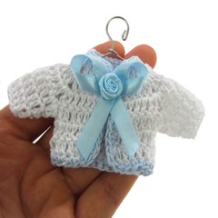 12pcs Handmade Mini Cotton Crochet Sweater For Baby Shower Baptism Party Deco