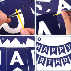 Blue Happy Birthday Banner, Decorations Hanging