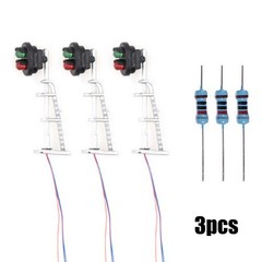 3pc Model Railway N Scale 1:160 Signals 3-LEDs Green Yellow Red Track Light