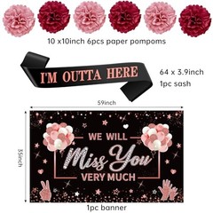Rose Gold Farewell Party Decorations Kit for Women – Rose Gold