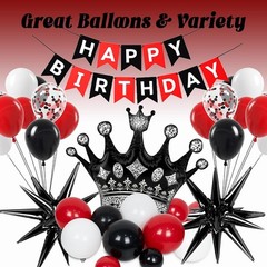 Birthday Party Decorations Kit Balloons Banner Fringe Curtains for Men 106Pcs