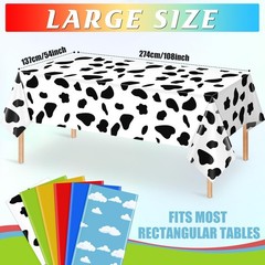 12-Pack Blue Sky White Cloud Cartoon Plastic Tablecloth Story Party Decor 54×108