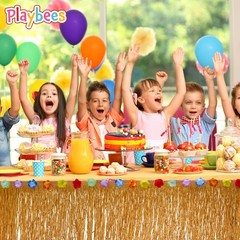Playbees 4 Pack Luau Grass Table Skirt 9 Feet x 29 Inches Hawaiian Table Skir…
