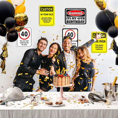 40Th Birthday Decorations – 9 PCS 40 Year Old Birthday Decorations Signs for Men