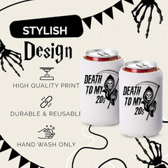 Death to My 20S Decorations Can Coolers – Set of 12, Black and White 30Th Birthd