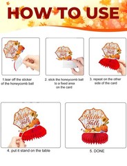 9Pcs Tables Fall Autumn Honeycomb Centerpieces 3D Pumpkin Maple Leaf