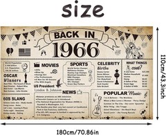 Rope-Mounted Vintage 1966 60th Birthday Party Banner for Memorable Celebrations