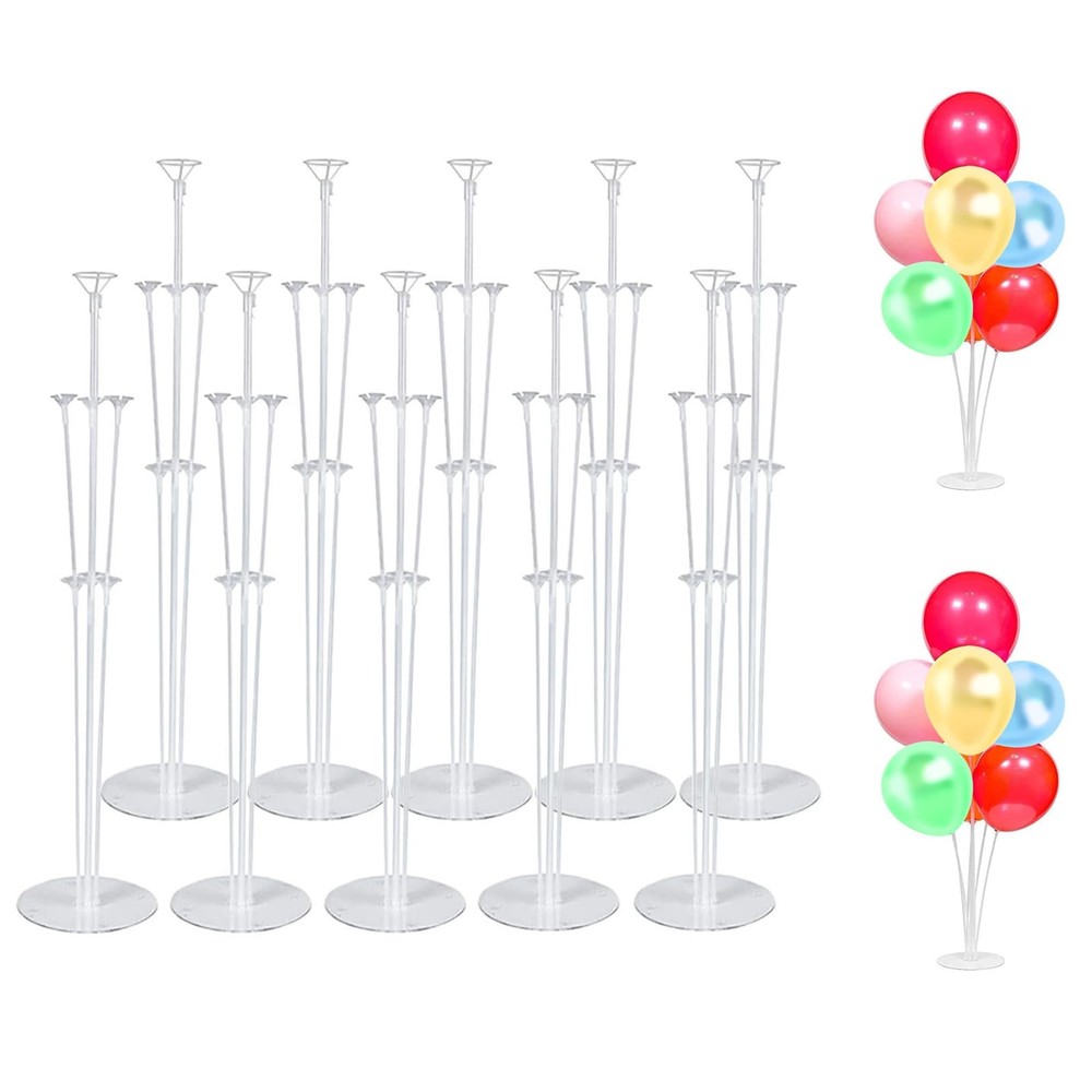 10 Sets Balloon Stand Kit Clear Table Balloon Centerpieces Party Decor