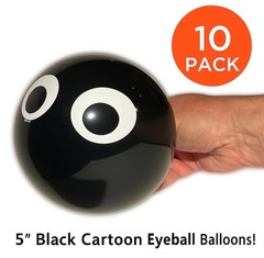 10 Pack 5″ BLACK SPIDER EYES LATEX BALLOONS Sculptures Cartoon Eyeballs Animal