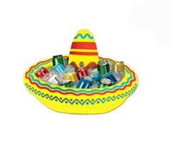 Fiesta Inflatable Sombrero Cooler Holds Apprx 10 12-oz Cans Party Luau All Ages!